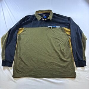 Kavu Mens Long Sleeve Rugby Polo Shirt XXL Colorblock Hiking Gorpcore Green